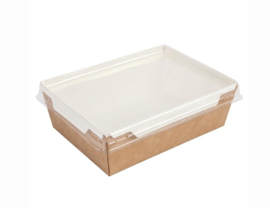 Hộp giấy kraft 1600ml màu vàng - trắng